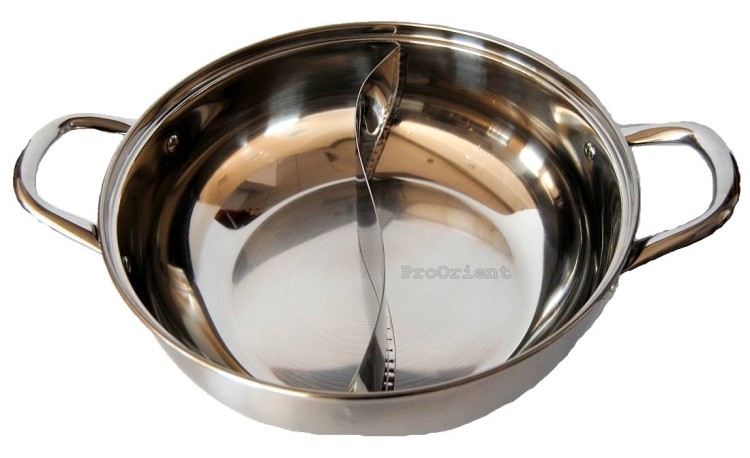 Chiński Gorący Garnek Hot Pot Dzielony 28cm GOLDEN TURTLE