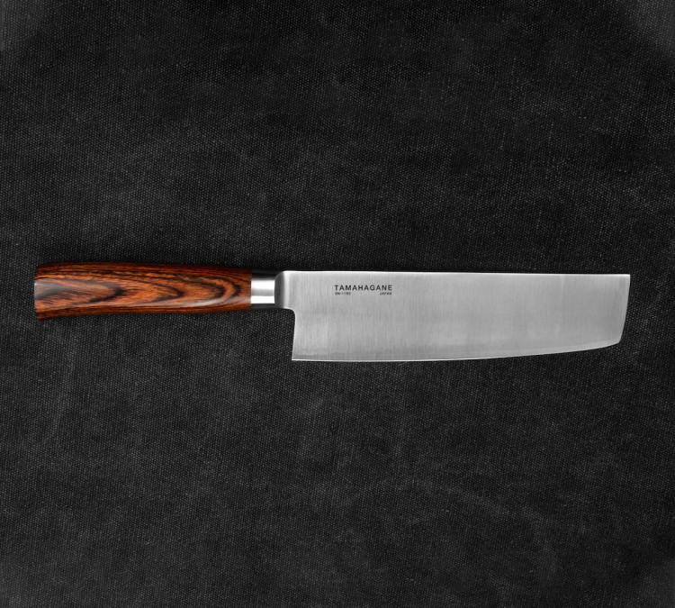Tamahagane SAN Brown Nóż Nakiri 18cm
