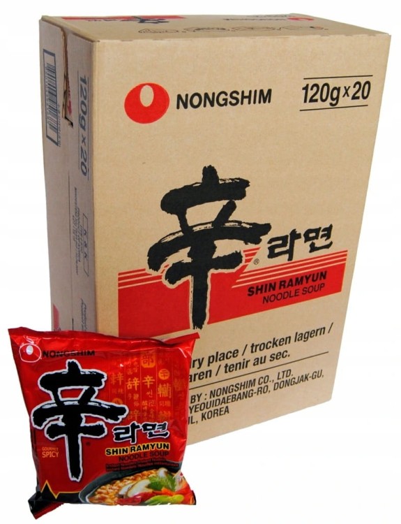 20x Zupka Shin Ramyun Koreańska Ostra Hot KARTON 120g NONGSHIM