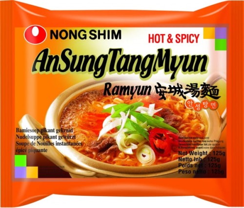 20x Zupka AnSung Ramyun Ostra Koreańska KARTON 125g NONGSHIM