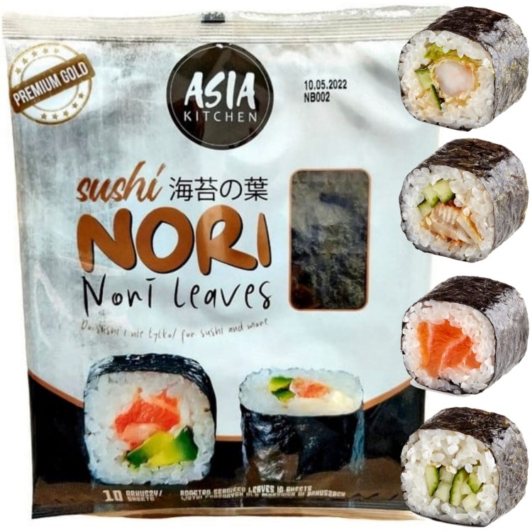 Wodorosty Algi Yaki Nori 10 Sztuk ASIA KITCHEN