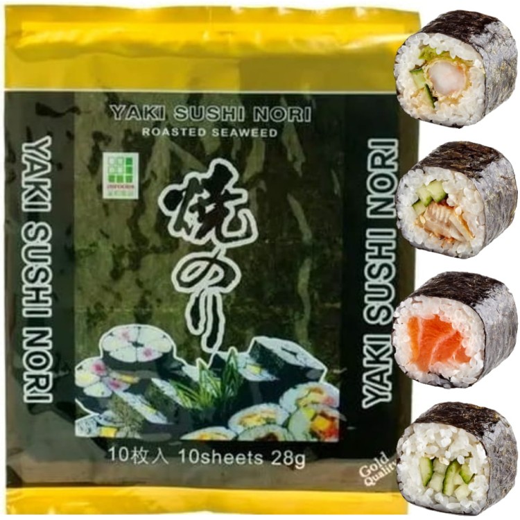 Wodorosty Algi Glony Nori Gold 10 Sztuk JHFOODS