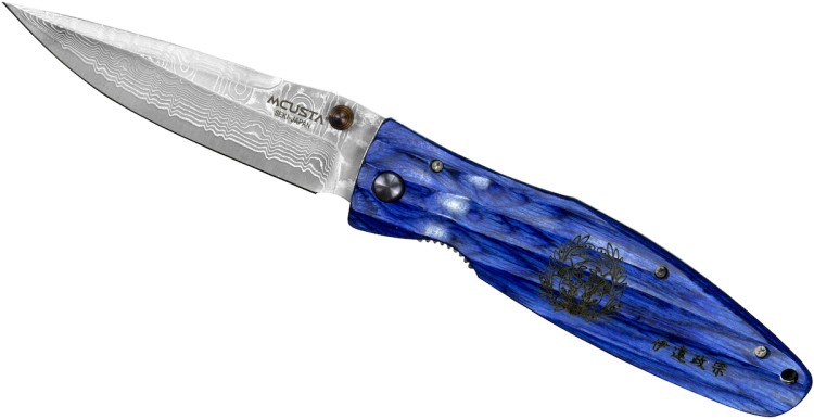 Mcusta Sengoku Blue Pakka Nóż Damascus