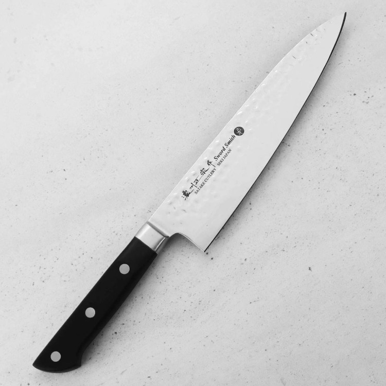 Satake Noushu Japoński Zestaw 2 Noży Nóż Uniwersalny 13cm i Szefa Kuchni 20cm w Drewnianym Etui