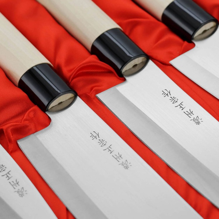 Satake Megumi 420J2 Japoński Zestaw 6 Noży w Drewnianym Etui HG8582W