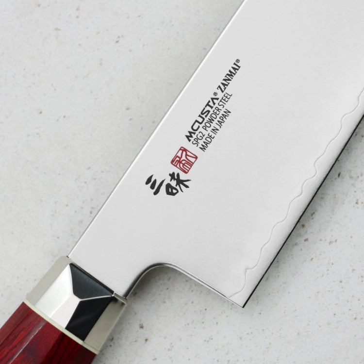 Mcusta Zanmai Red Revolution SPG2 Nóż Santoku 18cm