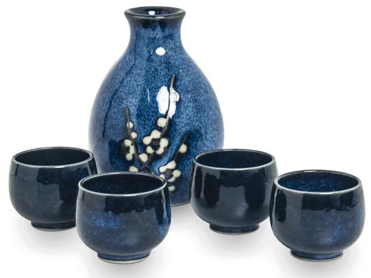 Niebieski Zestaw Do Podawania Sake Hana Blue EDO JAPAN