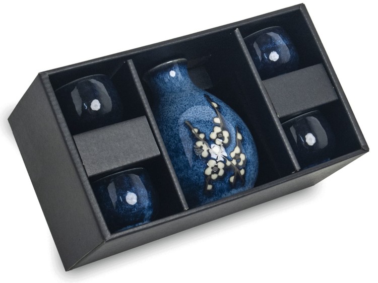 Niebieski Zestaw Do Podawania Sake Hana Blue EDO JAPAN