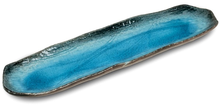 Ceramiczny Talerz Do Serwowania Sushi Niebieski 34cm x 10cm EMRO AZIATICA