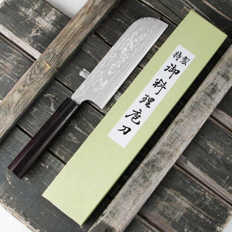 Hideo Kitaoka Shirogami Satin Nóż Kamagata Usuba 18 cm