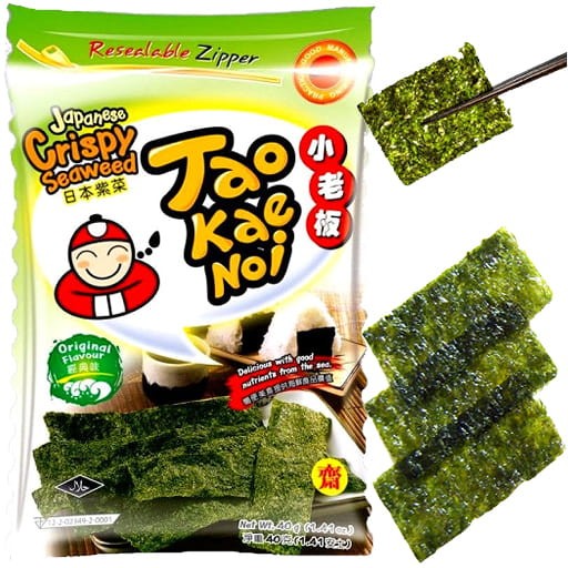 Chrupiące Snacki z Wodorostów Original 32g TAO KAE NOI