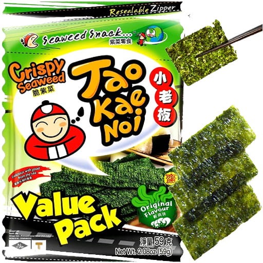 Chrupiące Snacki z Wodorostów Original BIG 59g TAO KAE NOI