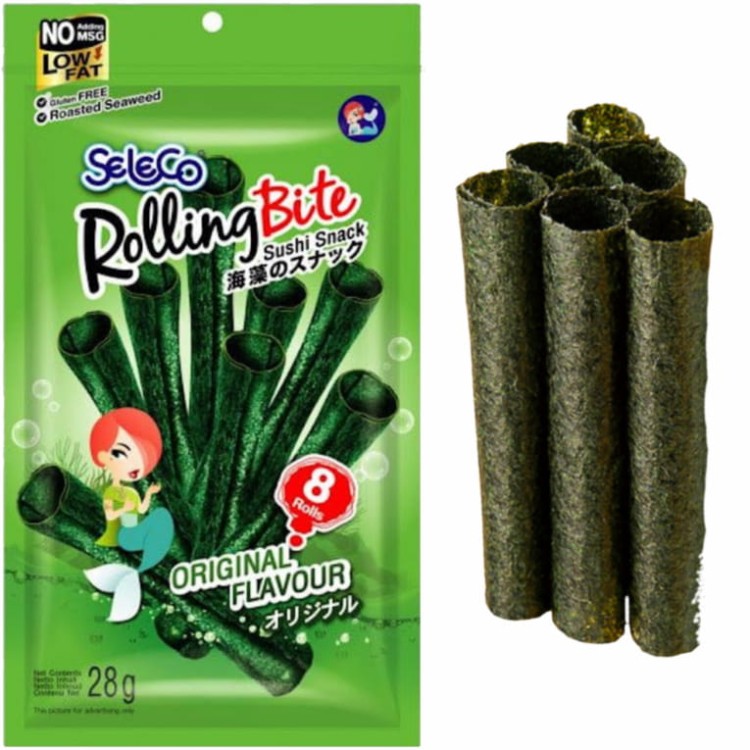 Chrupiące Glony Wodorosty Nori Original Przekąska Roll 28g SELECO