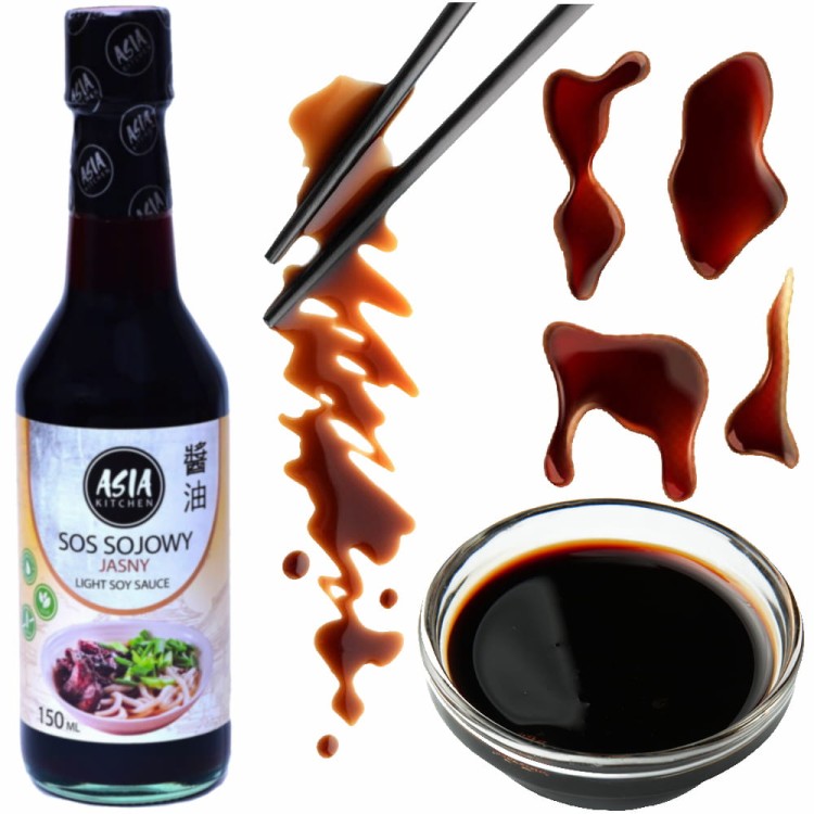Chiński Sos Sojowy Jasny Bezglutenowy Light Soy Sauce 150ml ASIA KITCHEN