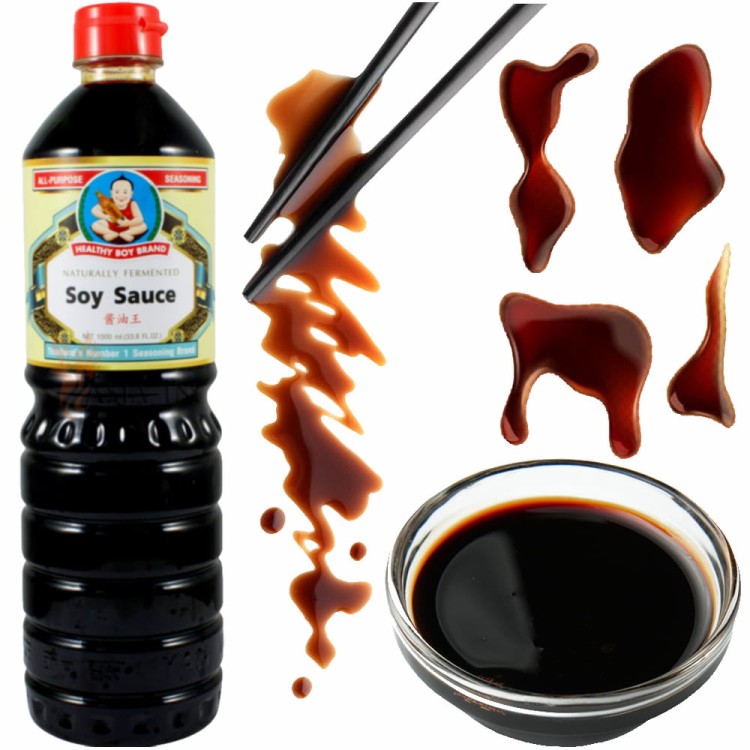 Japoński Sos Sojowy Naturalnie Fermentowany 1000ml HEALTHY BOY BRAND