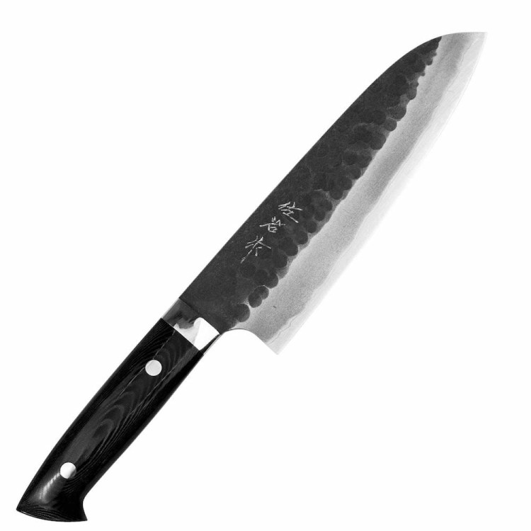 Takeshi Saji Super Aogami Ręcznie Kuty Nóż Santoku 18cm