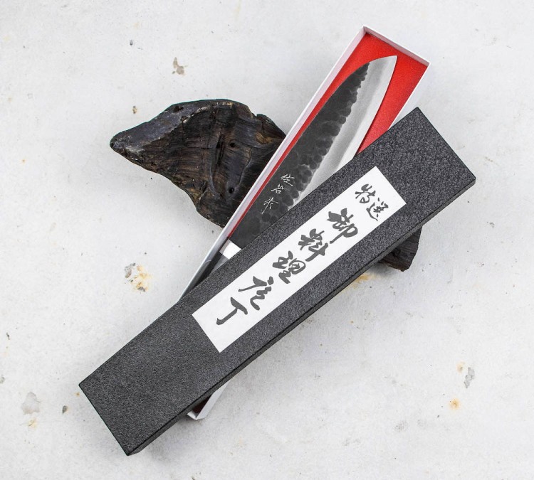 Takeshi Saji Super Aogami Ręcznie Kuty Nóż Santoku 18cm