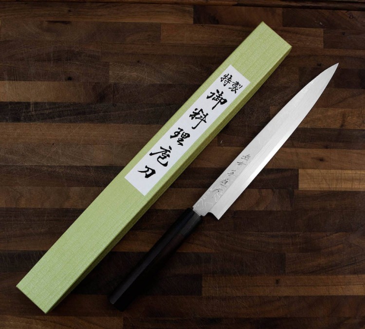 Hideo Kitaoka Nóż Shirogami Satin Yanagi 24 cm