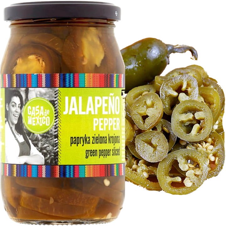 Papryka Zielona Jalapeno Krojona 340g CASA DE MEXICO
