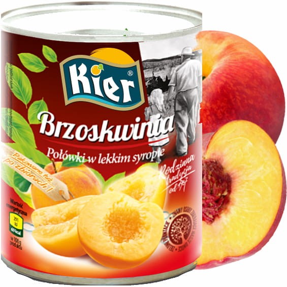Brzoskwinia Połówki w Lekkim Syropie 820g KIER