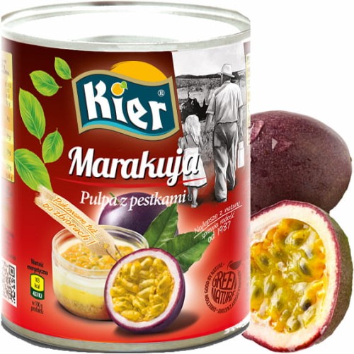 Marakuja Pulpa z Pestkami Egzotyczny Przecier Puree Do Deserów 825g KIER