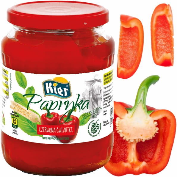 Papryka Konserwowa Ćwiartki 650g KIER