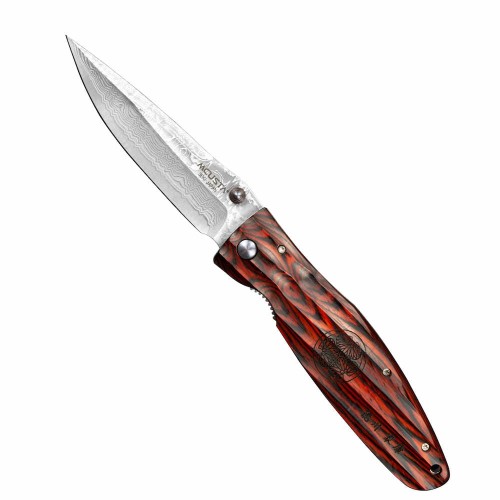 Mcusta Sengoku Red Pakka Nóż Damascus