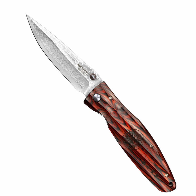 Mcusta Sengoku Red Pakka Nóż Damascus