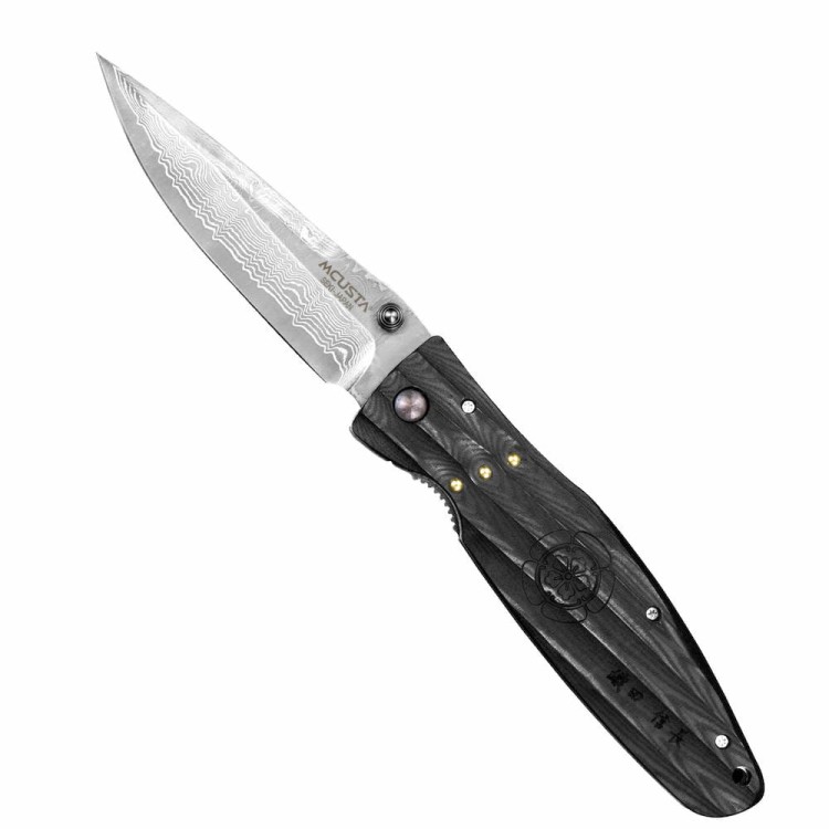Mcusta Sengoku Black Micarta Nóż Damascus