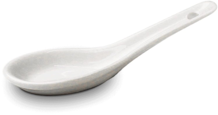 Orientalna Łyżka Porcelanowa Do Zupy Udon Soba Ramen Biała 12,5cm EMRO AZIATICA