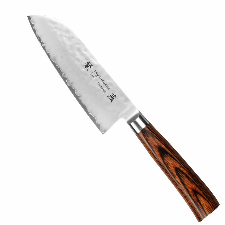 Tamahagane Tsubame Brown Nóż Santoku 12cm