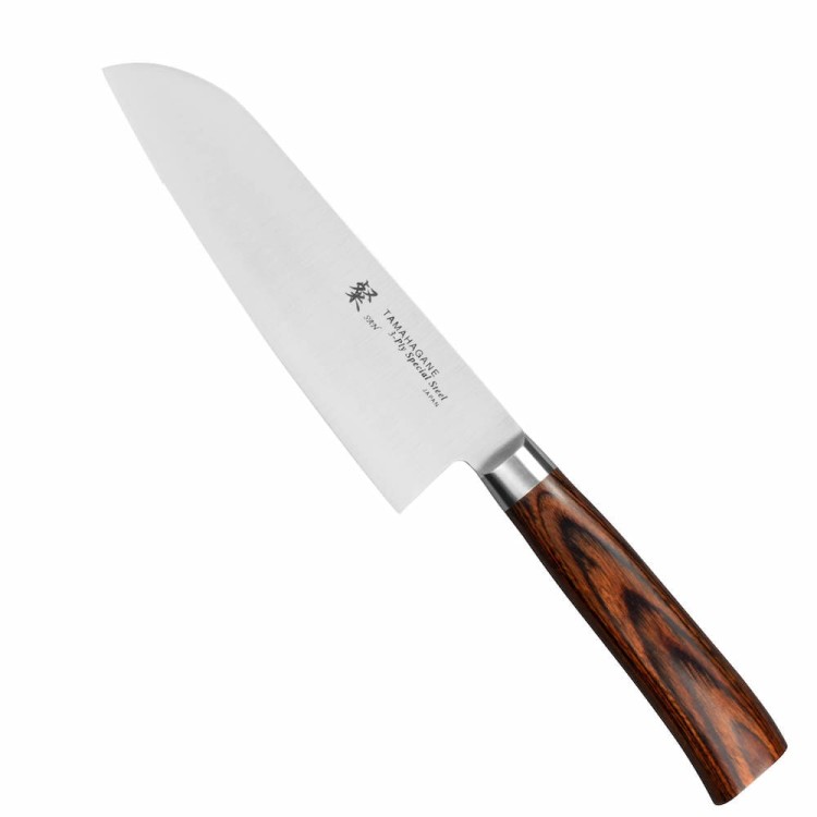 Tamahagane SAN Brown Nóż Santoku 17,5cm