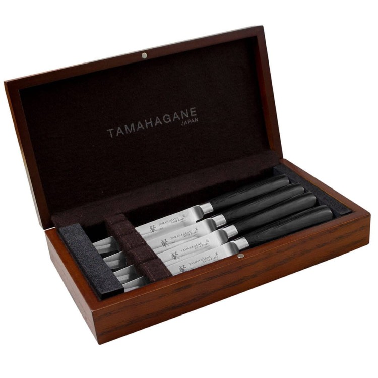 Tamahagane San Black Zestaw 4 Noży Do Steków SNM-4123