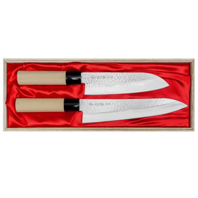 Satake Magoroku Saku Zestaw 2 Noży Szefa Kuchni 21cm i Santoku 17cm