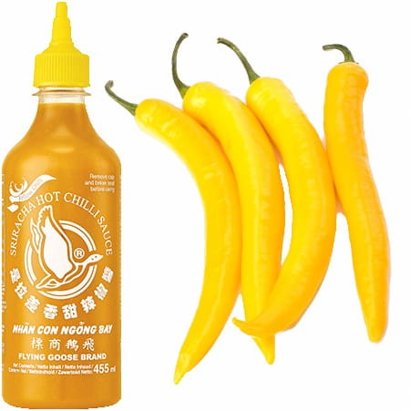 Tajski Ostry Sos Chili Sriracha z Żółtych Papryczek Chilli 455ml FLYING GOOSE BRAND