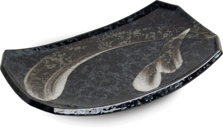 Ceramiczny Ciemny Talerz Do Serwowania Sushi Ansen 22cm x 15cm EDO JAPAN