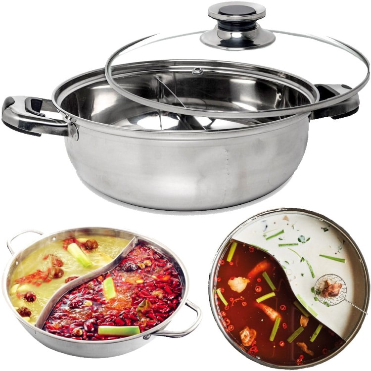 Chiński Garnek Fondue Dzielony Hot Pot 28cm REMO