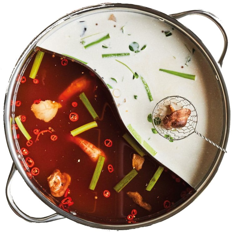 Chiński Garnek Fondue Dzielony Hot Pot 28cm REMO