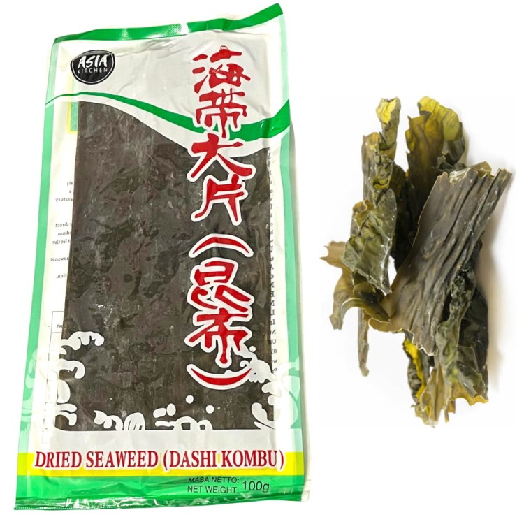 Glony Wodorosty Kombu Dashi Suszone 100g ASIA KITCHEN