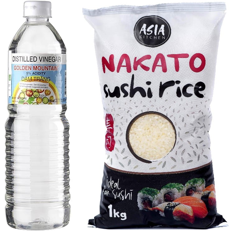 Zestaw Ocet Do Sushi 1000ml GOLDEN MOUNTAIN + Ryż Do Sushi Nakato 1kg ASIA KITCHEN