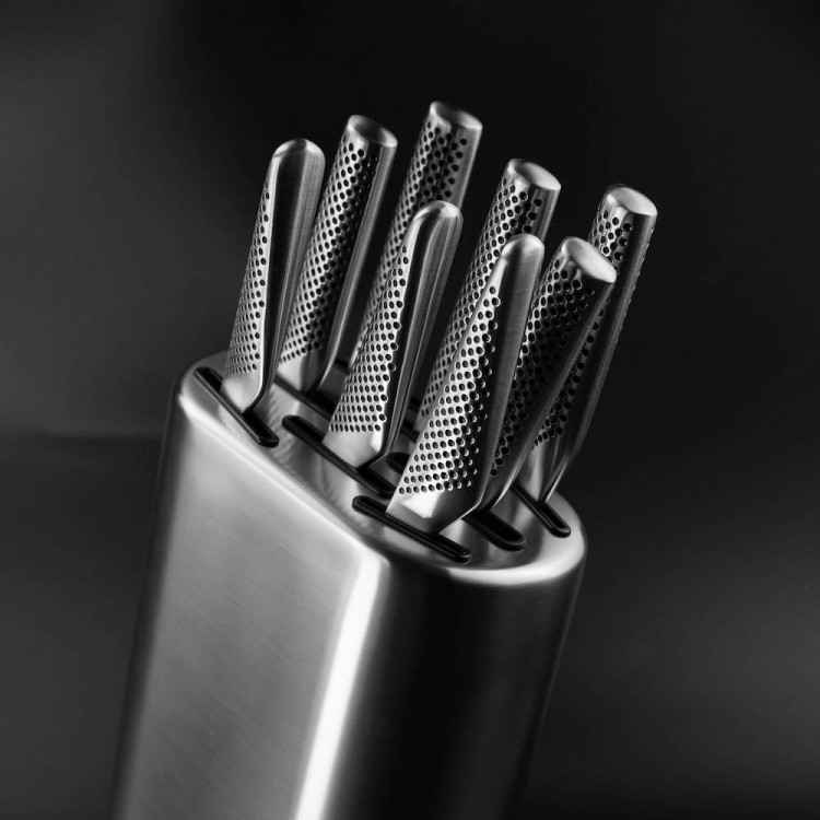 Global Zestaw Noży w Gładkim Bloku 8 Częściowy