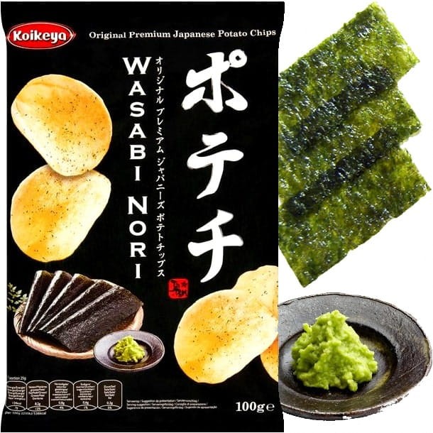 Chipsy Ziemniaczane o Smaku Wasabi i Nori Ostre 100g KOIKEYA
