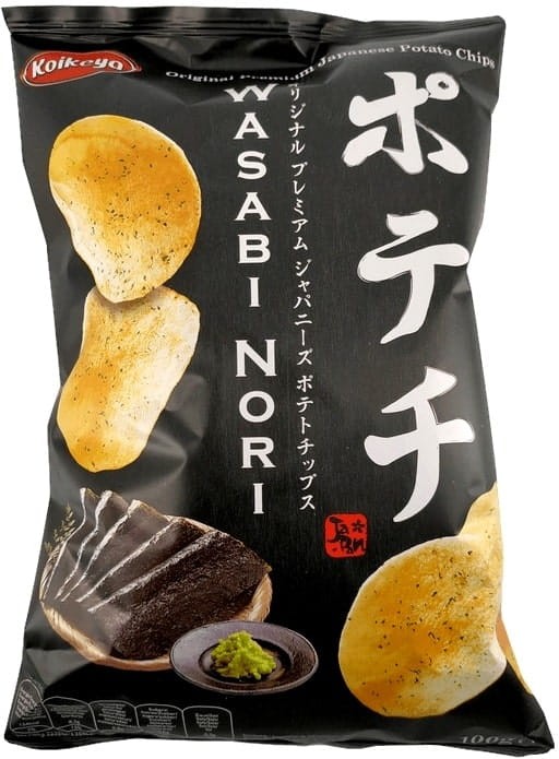 Chipsy Ziemniaczane o Smaku Wasabi i Nori Ostre 100g KOIKEYA