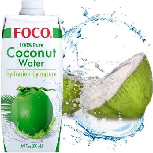 Naturalna Zdrowa Woda Kokosowa z Zielonego Kokosa 100% Nawodnienie 500ml 0,5L FOCO