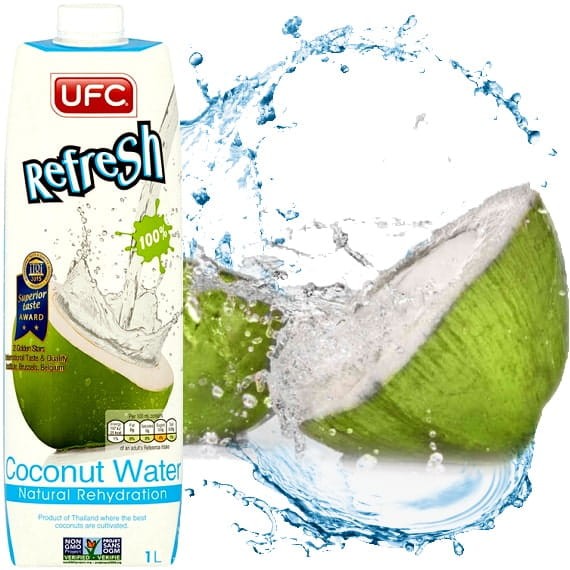 Naturalna Zdrowa Woda Kokosowa z Zielonego Kokosa 100% Nawodnienie 1000ml 1 Litr UFC REFRESH