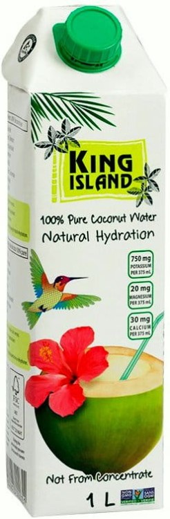 Naturalna Zdrowa Woda Kokosowa z Zielonego Kokosa 100% Nawodnienie 1000ml 1 Litr KING ISLAND