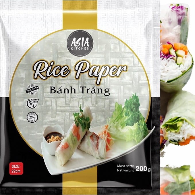 Papier Ryżowy Okrągły 22cm Sajgonki 200g ASIA KITCHEN
