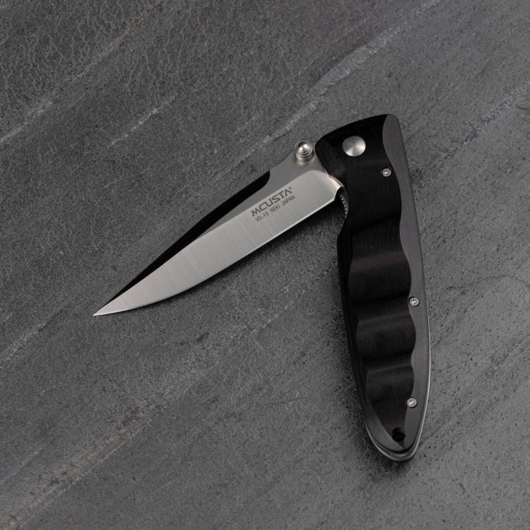Nóż Składany Mcusta Classic Wave Black Pakka VG-10 8cm