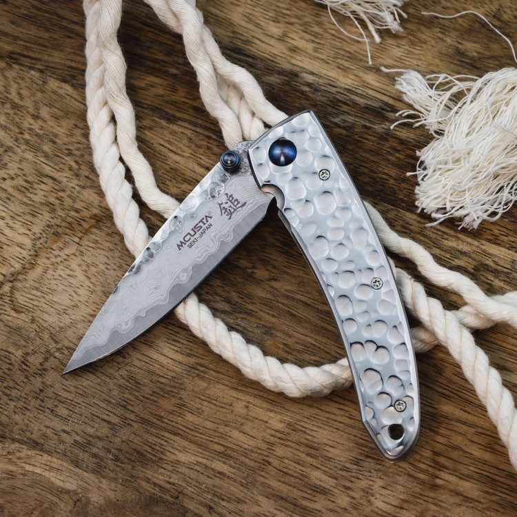 Nóż Składany Mcusta Shinra Small Tsuchi Damascus VG-10 6,5cm