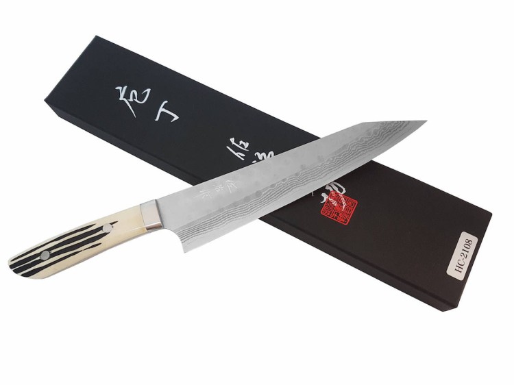 Takeshi Saji SRS-13 Jeleni Róg Ręcznie Kuty Nóż Szefa Kuchni 21cm